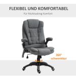Ergonomisk Chefsstol med Massagefunktion Bekväm Kontorsstol Hög Rygg Avslappnande Massage Grå 67 X 74 X 116-126 Cm