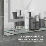 Badrumsspegel Väggspegel Silver av Glas för Badrum LED Belysning med Touch och Anti-Imma 70 x 50 cm