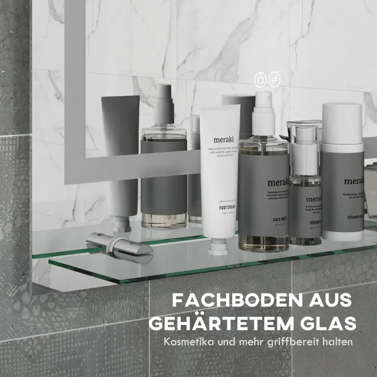 Badrumsspegel Väggspegel Silver av Glas LED 70 x 50 cm