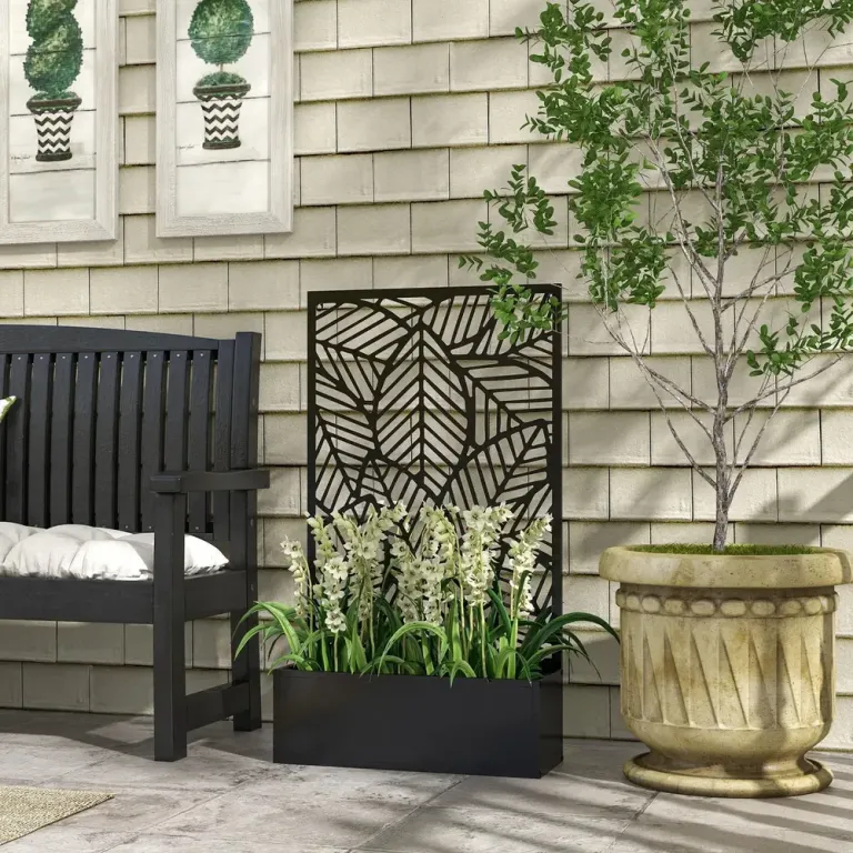 Blomlåda Väggmonterad Planter med Spaljé 61 x 23 x 113 cm