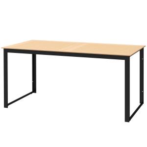 Trädgårdsbord Balkongbord Rektangulärt Teak av Plast för Uteplats och Trädgård Tåligt Matbord med Trälook 160 x 80 cm