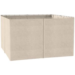 Stort Partytält med 4 Väggar, Rymlig Trädgårdspaviljong i Polyester, Perfekt för Sommarfester och Event, Beige, 352 x 205 cm, 3 x 4 m