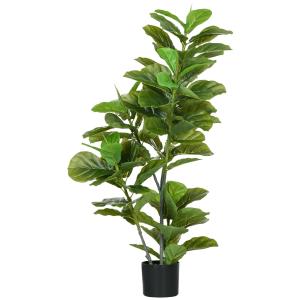 Konstgjord Ficus med 90 Realistiska Blad och Plastkruka för Vardagsrum och Kontor Hållbar och Prisvärd Grön Plast för Inomhusbruk 110 cm