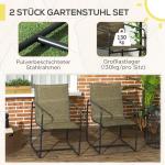 Balkongstolar Trädgårdsstolar Brun av Metall och Textilen för Uteplats Set om 2 med Armstöd Andningsbart Överdrag 54 x 66,5 x 88 cm