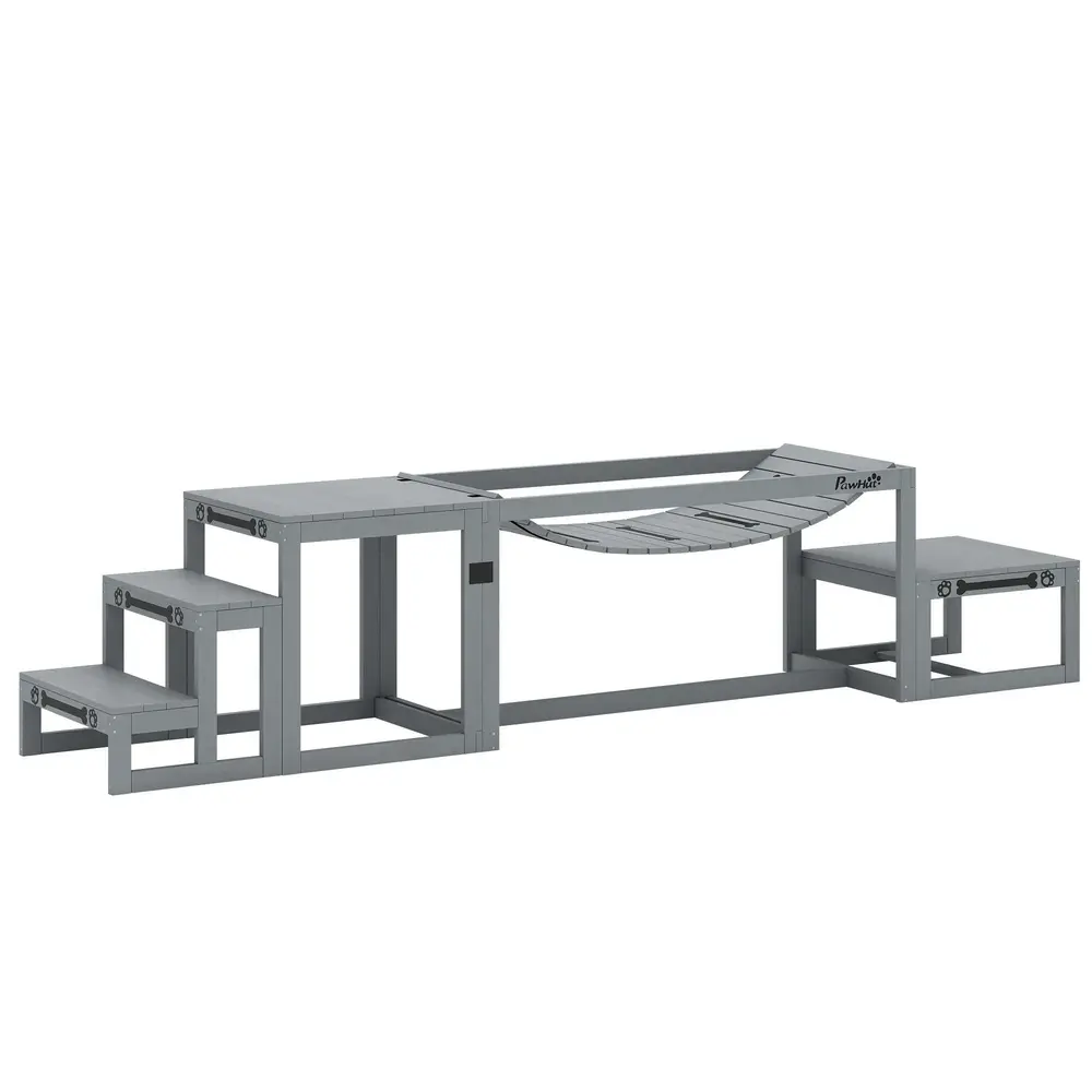 Agilityhinder Hund 3 Delar Grå Granträ för 117x50x56 Cm