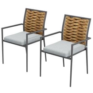 Trädgårdsstolar, Väderbeständiga, Modern Design, Grå, 57 x 58 x 87 cm