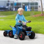 Fyrhjuling Barnfordon Blå av Metall och Plast för Barn 1,5-3 År med Släp och 6V Batteri Säkert Fordon Hastighet 2,5 km/h