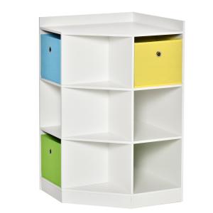 Förvaringshylla för Barn med 3 Non-woven Lådor i MDF, Spetssäker, Vit