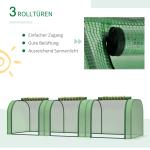 Polytunnelväxthus med 3 Rulldörrar, Robust Presenning, Stålram, Grön, 2,95 x 1 x 0,8 m