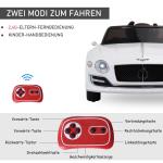 Barnbil Elbil Bentley GT Licensierad med Fjärrkontroll och 2 X 390 Motorer Lyxig Leksak Vit 108 X 60 X 43 Cm
