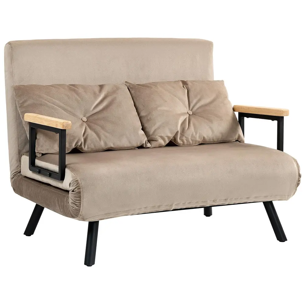 Bäddsoffa 2-Sits Soffa Ljusbrun av 102 x 73 x 81 Cm