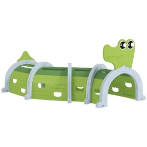Kryptunnel Lektunnel Grön av Plast för Barn 3-6 År Krokodilformad Tunnel för Inomhus och Utomhus 194 cm