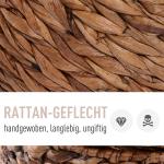 Kattkorg Vattenhyacint med Dyna Flätad Kattbädd Naturligt Material Bekväm Sovplats Ljusbrun 42 X 33 X 52 Cm