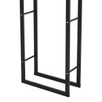 Vedställ i Metall, 40 x 25 x 150 cm, Staplingshjälp med Stålram, upp till 100 kg, Vedskydd för Utomhusbruk, Svart