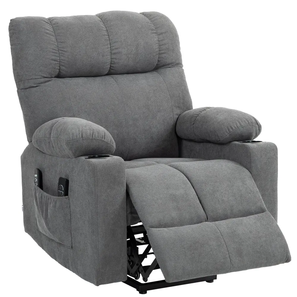 Seniorvilstol med Fjärrkontroll Grå 144 x 91 x 88 cm