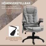 Kontorsstol Massagestol Grå av Tyg och Metall för Kontor Ergonomisk och Höjdjusterbar med Värmefunktion 68 x 72 x 110-120 cm