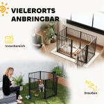 Valphage Hundlekhage 8-Delad Svart av Stål för Små Hundar och Kaniner Utomhus Hage med Dörr 76 cm