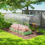 Växthus för Odling med Bogentak och Jordankare för Trädgård Hållbar och Stabil Transparent Plast 400 x 123 x 171 cm