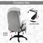 Massagekontorsstol Ergonomisk Höj- och Sänkbar PU-Hjul för Bekvämt Arbete och Avkoppling Grå