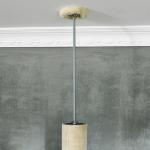 Skrapstolpe Kattträd Beige av Sisal och Plysch för Katter upp till 5 kg med Tippskydd Grotta och Hängmatta 225-255 cm