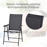 Campingstolar 2-Pack Hopfällbara Stolar med Armstöd Metall för Utomhus och Fritid Svart 58 X 64 X 94 Cm