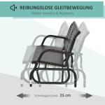 Gungbänk i Konstrotting 2 Personer, Bekväm Trädgårdssoffa med Gungmekanism, Väderbeständig Loveseat för Uteplatsen, Brun, 70 x 120 x 84 cm