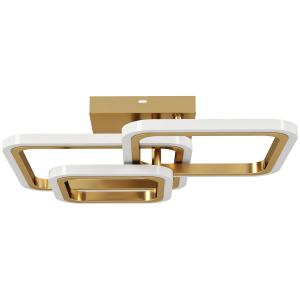 Taklampa LED Guld Metall och Akryl för Vardagsrum och Hall Modern Takbelysning med 3 Ljusfärger Energisnål Design och Bra Ljusspridning 40W