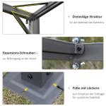 Vägghängd Pergola med Tak, Modern Trädgårdspaviljong i Metall, Skapar Skugga och Rumskänsla på Uteplatsen, Krämvit, 3 x 3 m