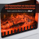 Elektrisk Kamin med LED-Eld Fristående Värmare 2 Effektlägen Mysig Stämning utan Rök Vit 41,5 X 28 X 54,8 Cm 950/1850 W