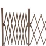 Lång Saxgrind Utdragbar Barriär Aluminium på Hjul Flexibel Avspärrning för Uppfart och Trädgård Brun 52-405 X 103,5 Cm