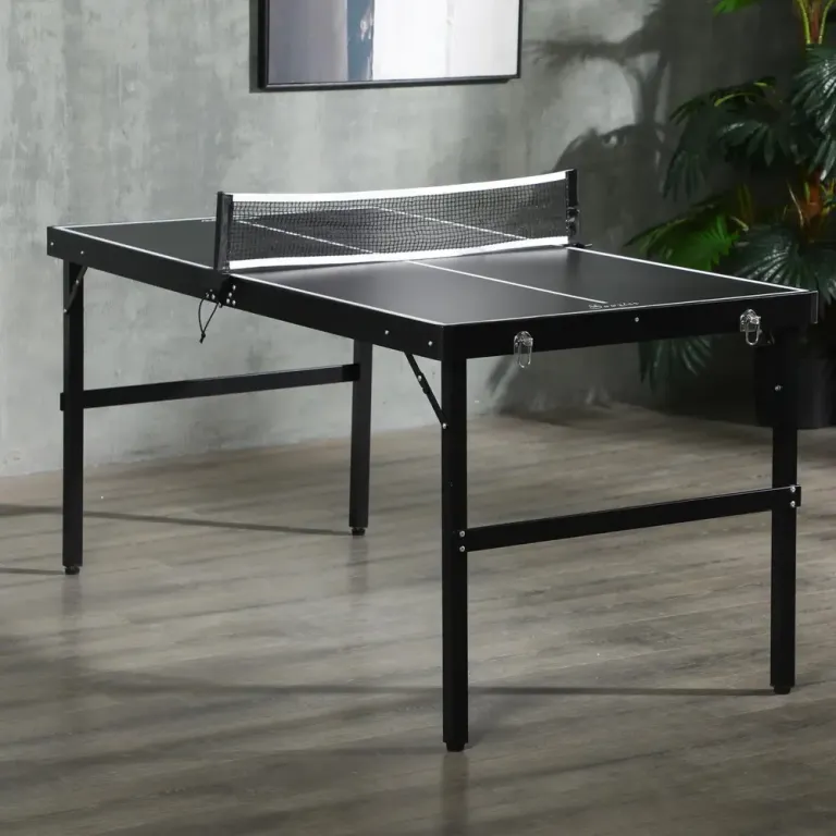 Hopfällbart Bordtennisbord med Nät 152 x 76 x 72 cm, Svart