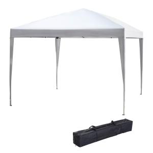 Hopfällbar Pop-up Paviljong, Portabelt Partytält med UV-Skydd, Enkel Montering för Trädgårdsfest och Event, Vit, 2,95 x 2,95 m