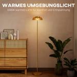 Golvlampa LED Mässing Metall för Vardagsrum och Sovrum Modern Design med Varmt Ljus och Fotströmbrytare Elegant Inredning 134 cm