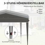 Lusthus Paviljong Pop-Up Partytält Mörkgrå av Polyester och Metall för Trädgård och Camping Vattentåligt Gazebo med UV-Skydd 3 x 3 m