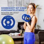 Viktskivor Hantelvikter Blå av Cement och Plast för Styrketräning Set om 2 Vikter för 2,5 cm Stång 5 kg