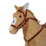 Gunghäst Ridhäst Lekhäst Plyschhäst med Ljud för Barn Beige 85 X 28 X 60 Cm