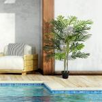 Konstgjord Palm i Kruka, Stor och Naturtrogen Konstväxt, Underhållsfri Dekoration för Hem och Kontor, Grön, 150 cm