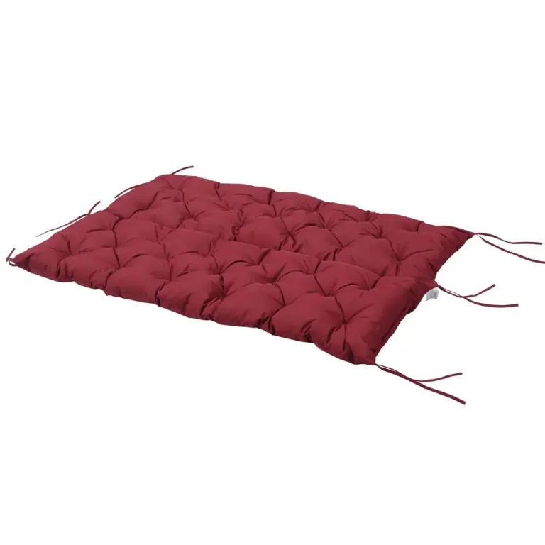 Bänkdyna Sittdyna med Knytband Röd av Tyg 150 x 98 x 8 cm
