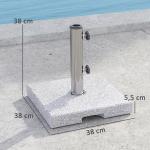 Parasollfot i Granit Kvadratisk Design för Trädgård och Altan Hållbar och Stabil Grå Granit 21 kg för Rör 32, 38 och 48 mm