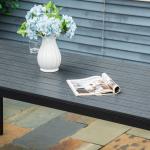 Trädgårdsbord Aluminiumbord Svart Trä-Plast Polywood för Trädgård och Terrass Väderbeständigt och Modernt 120 X 70 Cm