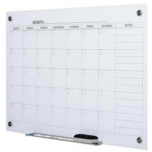 Whiteboard med Pennhållare och Sudd, Magnetisk Skrivtavla för Kontor och Skola, Inkluderar 4 Pennor och Monteringstillbehör, Vit, 90 x 60 cm