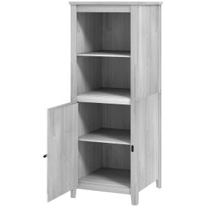Trädgårdsskjul med Ladugårdsdörr, Justerbara Hyllor och Slimmad Design i Granträ, Ljusgrå