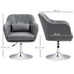 Höjdjusterbar Snurrstol Kontorsstol i Polyester och Metall, Mörkgrå, 60x60x79-91 cm