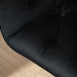 Snurrstol i Svart Sammet, Justerbar Kontorsstol för Vardagsrum, Elegant Skrivbordsstol med Ergonomisk Design, Svart