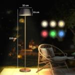Golvlampa Utomhuslampa Vit av Plast för Inomhus och Utomhus Solcellslampa USB Uppladdningsbar och Dimbar IP44