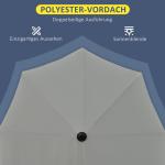 Halvrunt Balkongparasoll med Vev, Vattentätt Solskydd i Polyester, Platsbesparande Design för Vägg, Mörkgrå, 2 x 2 m
