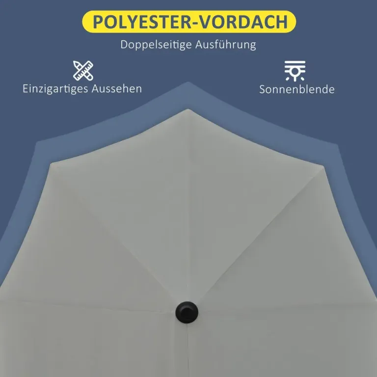Halvrunt Balkongparasoll med Vev i Polyester 2 x 2 m