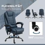 Massagestol med 7 Vibrationspunkter, Justerbart Fot- och Ryggstöd, upp till 120 kg, Läderlook, Blå