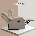 Relaxstol Enkel Soffa Solstol med 150° Lutning TV-Stol Linnelook Beige 97 X 96 X 105,5 Cm