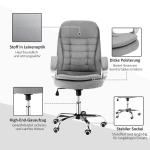 Ergonomisk Kontorsstol Linnetyg Justerbar med Vippfunktion och Armstöd Stilren Design Svart 64 X 75 X 111-121 Cm